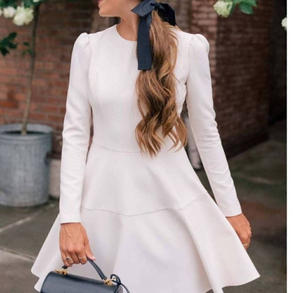 Gal Meets Glam Collection Celeste Long Sleeve Fit & Flare Dress Size 8